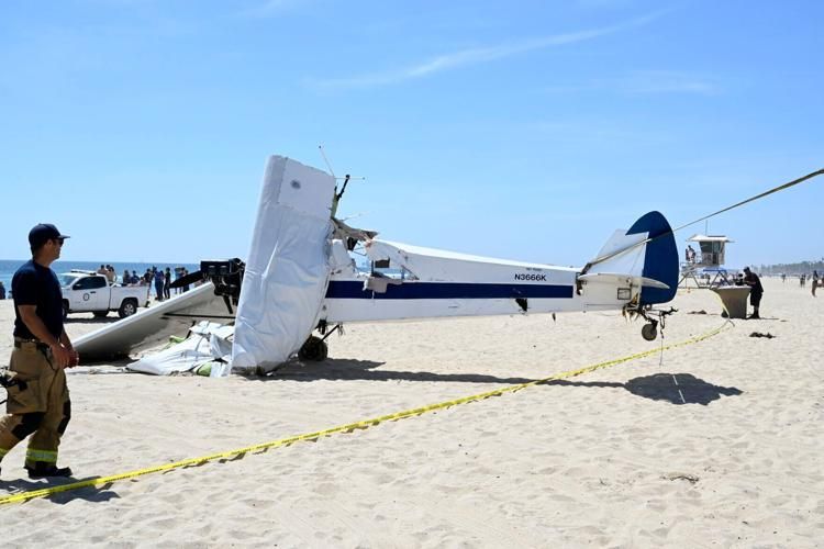 A plane crashed near a lifeguard competition, and the pilot was saved