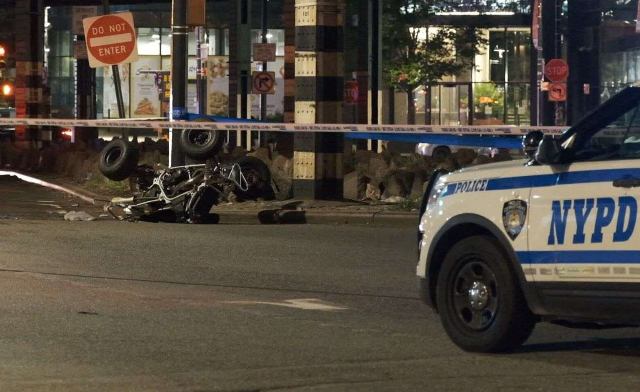 After a fatal collision in Queens, two New York Police Department officers have been sent to desk duty