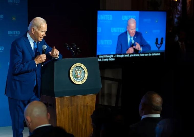 Biden's speech denounced white supremacy and took aim at Trump, saying 