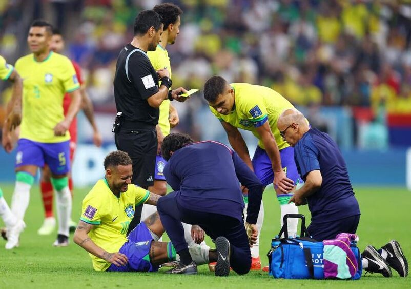 During Brazil's victory, Neymar suffered an ankle strain