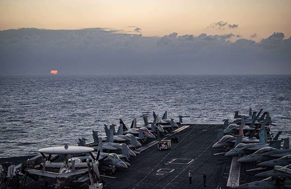In the South China Sea, CARRIER STRIKE GROUP is actively engaged in operations