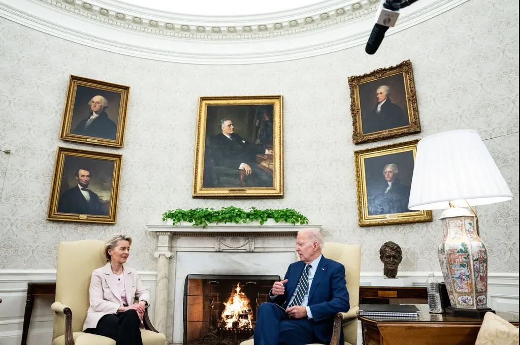 Biden and E.U. Leader Seek Common Ground on Trade and Ukraine